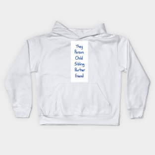 Gender-Neutral Titles (blue) Kids Hoodie